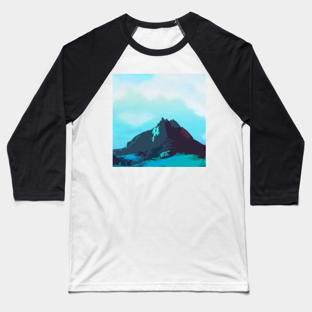 Blue Mountain Serenity Landscape Baseball T-Shirt by Star58